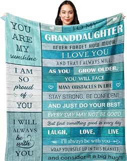 Granddaughter Gifts from Grandma/Grandpa,Gifts for Granddaughter Christmas Birthday Graduation Wedding Valentine, Granddaughters Blanket 60x50in