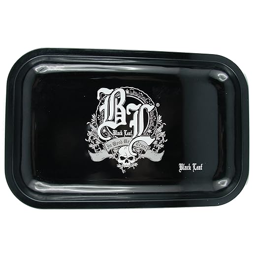 Black Leaf Rolling Tray Black Leaf - In Weed We Trust - 275 x 175 x 25 mm, Crumb Bowl, Mixing Bowl