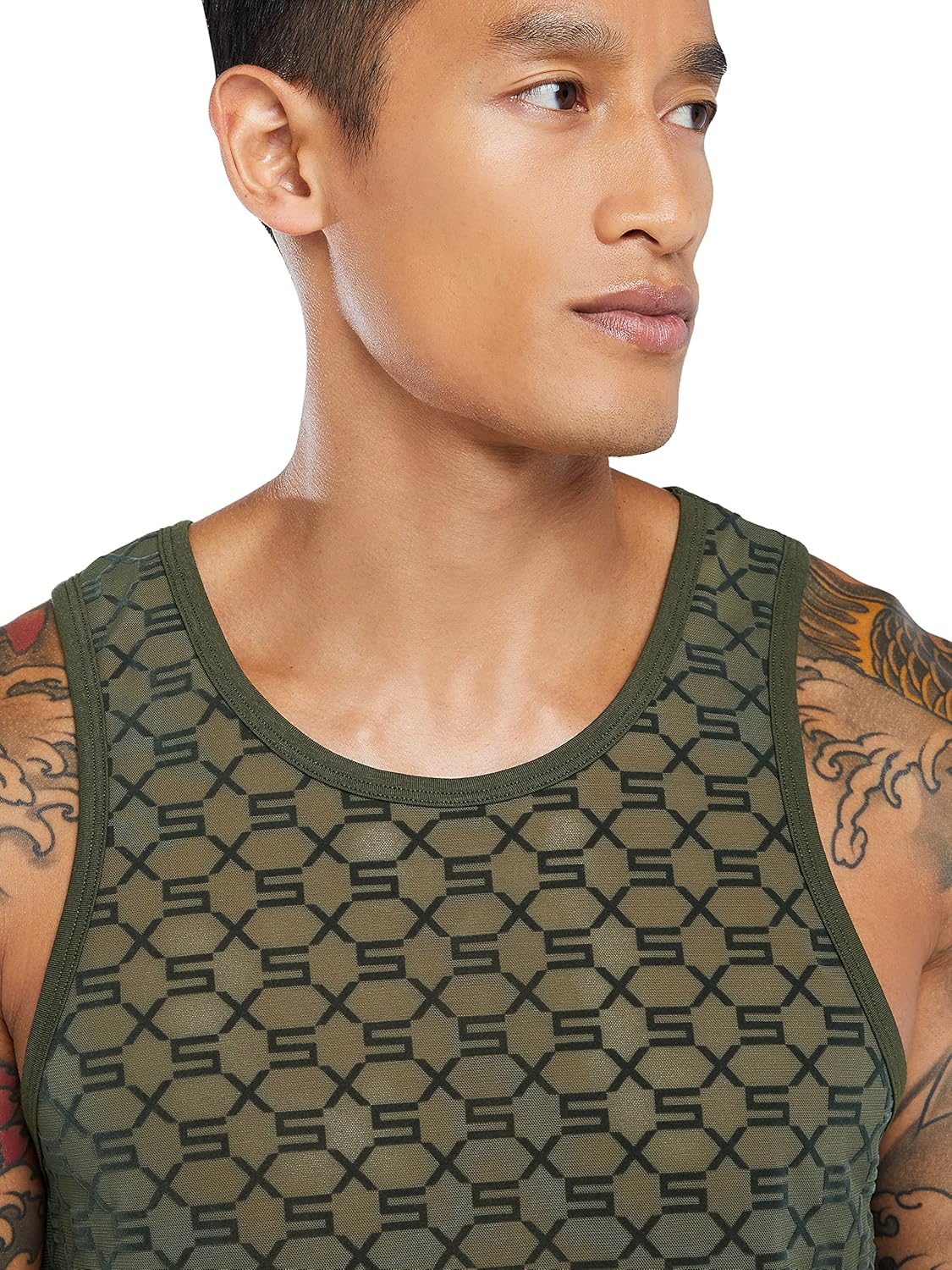 Savage X Fenty Men's Savage X Flocked Monogram Tank