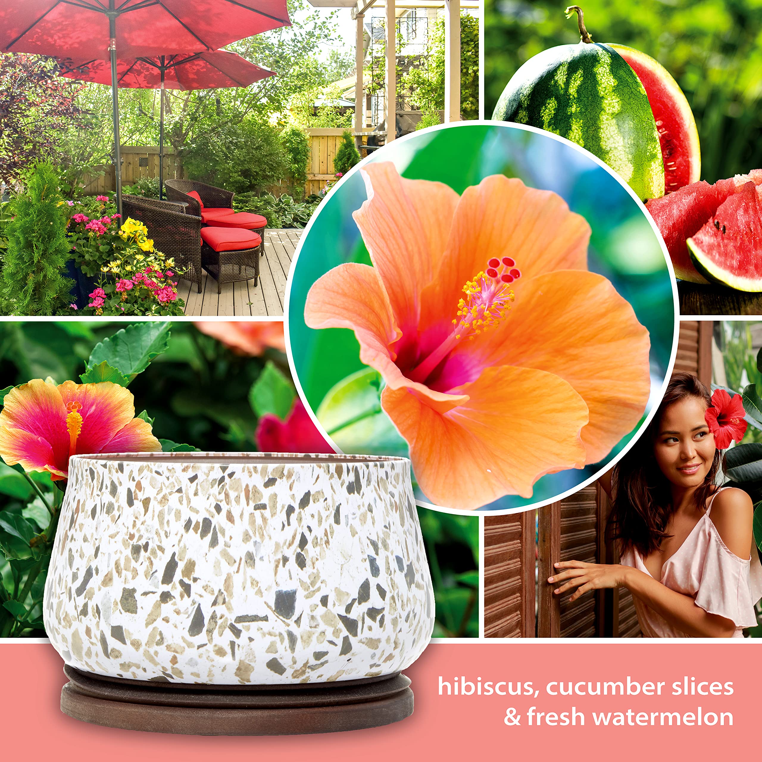 Yankee Candle Świeca Citronella Outdoor | Średnia świeca Ocean Hibiscus | Czas palenia: do 24 godzin | Kolekcja na zewnątrz