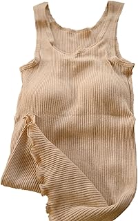 [スガノ工房] オーガニックコットン 生地 女性肌着 タンクトップ ブラ付（リブ） 婦人服 茶綿