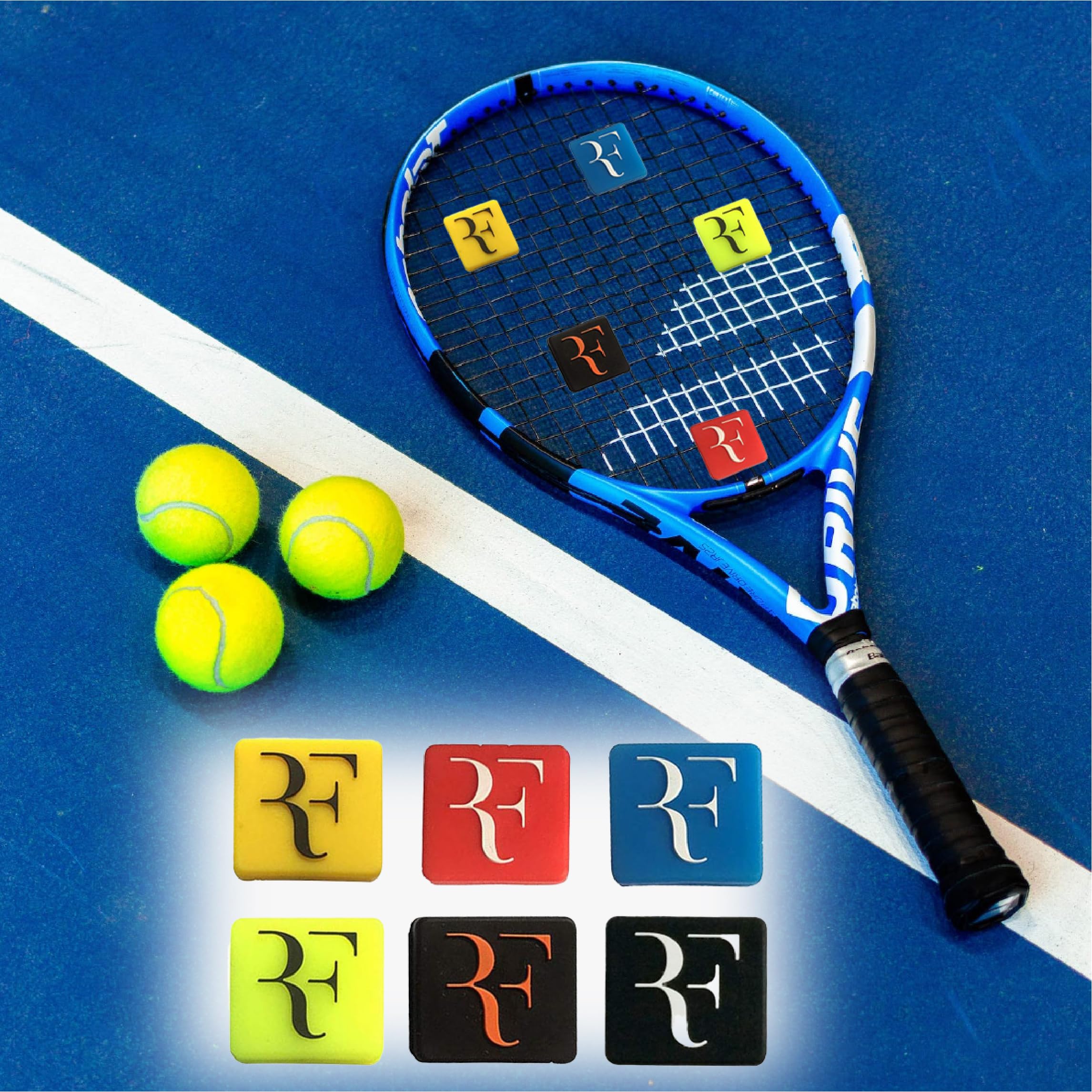 Ammortizzatore per Racchetta Tennis 6pcs Silicone Anti-Vibrazione Anti-Skid
