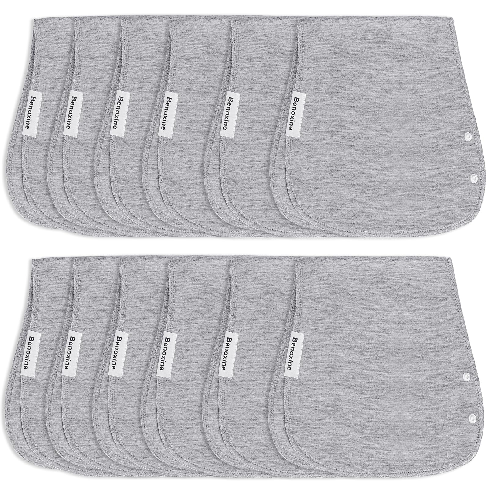 Baby Burp Cloths 2-in-1 Design Large Size 3 Layers 100% Cotton Super Absorbent and Soft Baby Spit Up Burping Rags Baby Burp Cloth Set for Boys and Girls Solid 12 Pack