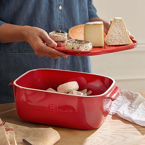 Miniatura 10 de Emile Henry, Caja de almacenamiento de queso negrobandeja para servir, 12 x 8 x 4.4 pulgadas