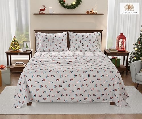 Miniatura 4 de Casa Platino Sábanas de tamaño queen, ultra suaves, acogedoras y transpirables, juego de sábanas de microfibra cepillada para cama tamaño Queen,