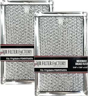 Air Filter Factory Replacement For Frigidaire FGMV174KFA Made In USA 12-Layer Microwave Oven Aluminum Mesh Grease 5.88 x 7.88 x 0.12 Inches Vent Filter 2-Pack