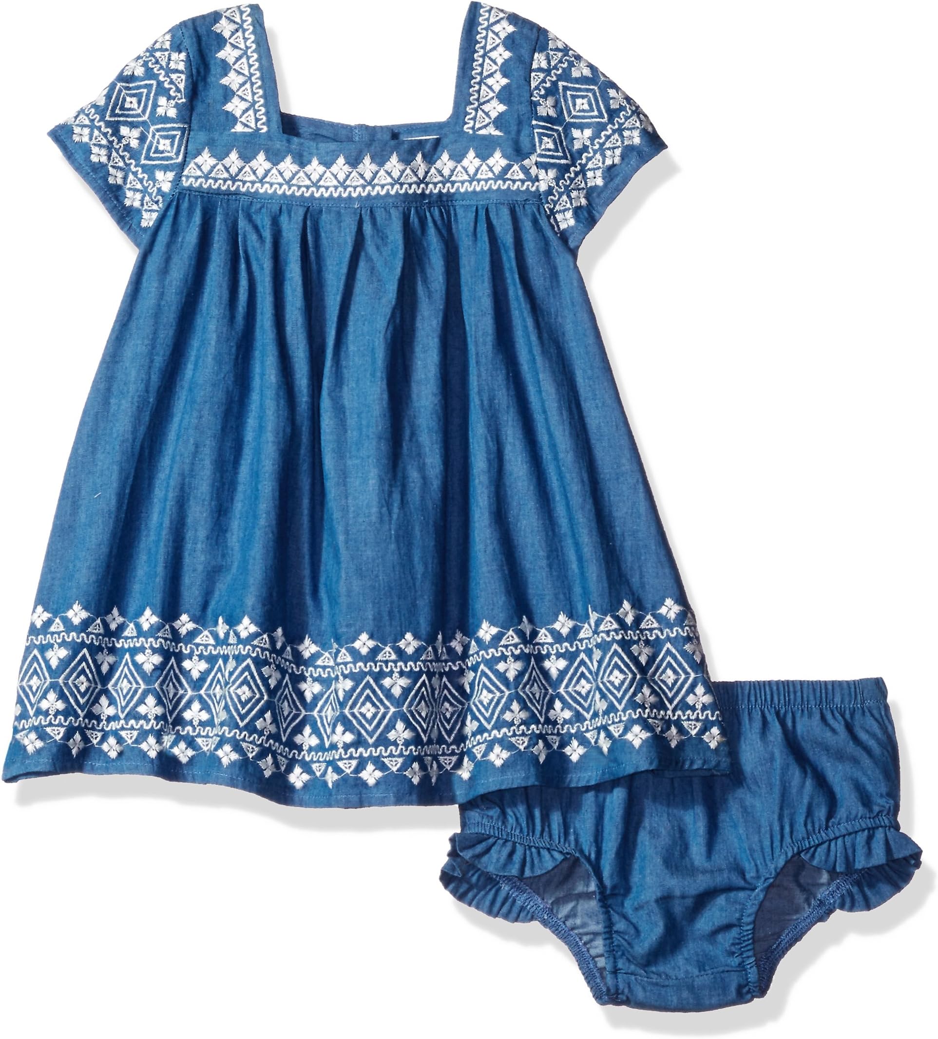 Jessica Simpson Baby Girls' Embroidered Denim Dress