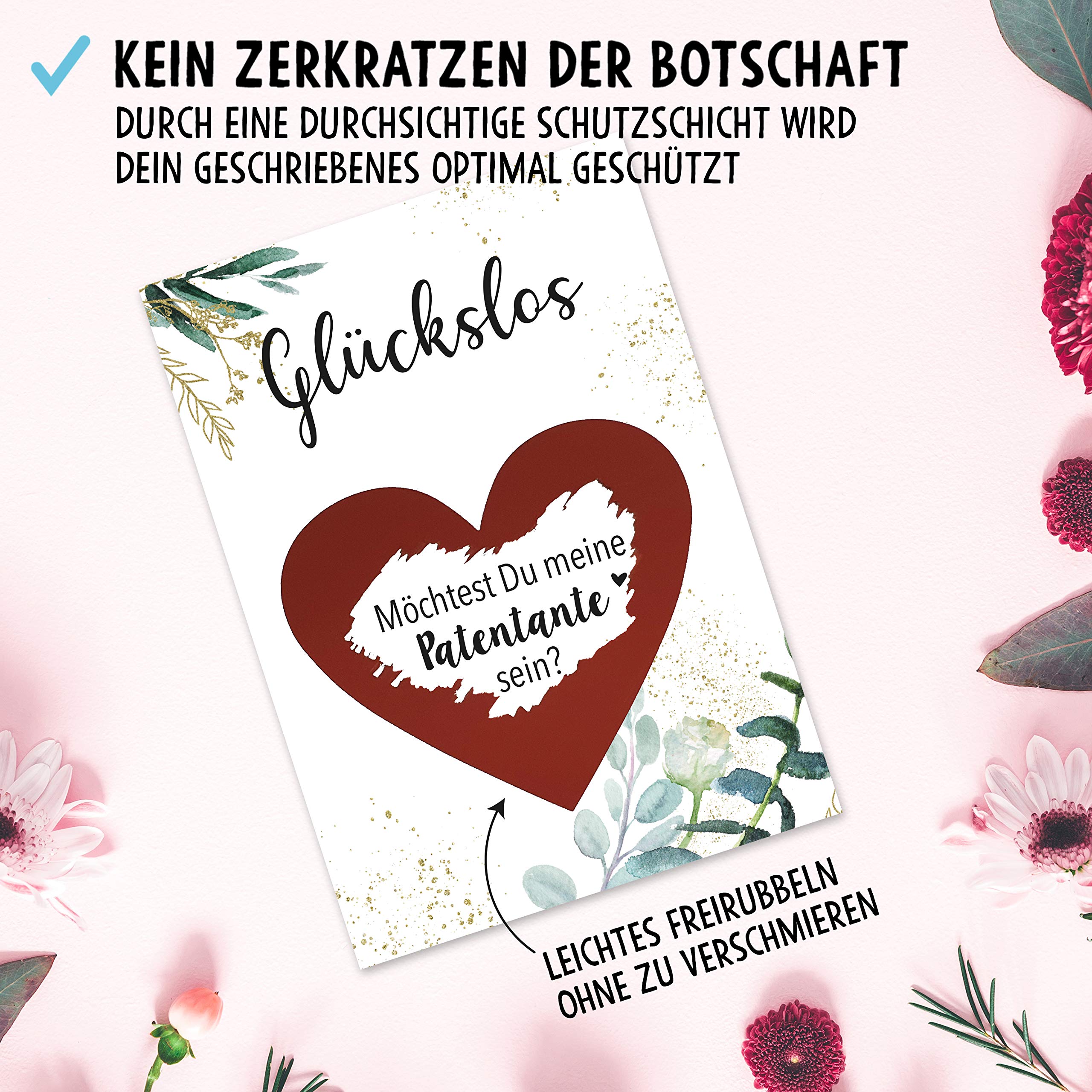 Patentante Geschenkset – Diamant Kreuz Pin Mit Rubbelkarte Für Patenantrag