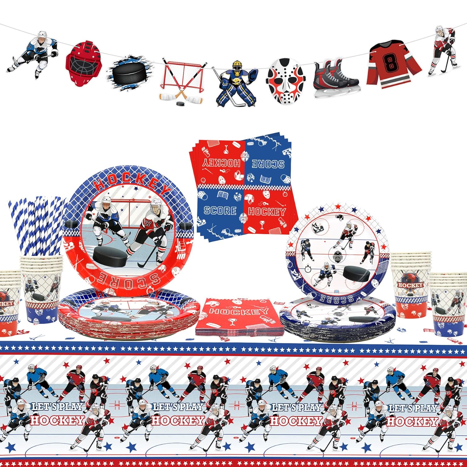 Hockey Party Supplies Kit, Ice Hockey Party Favor Set, Ice Hockey