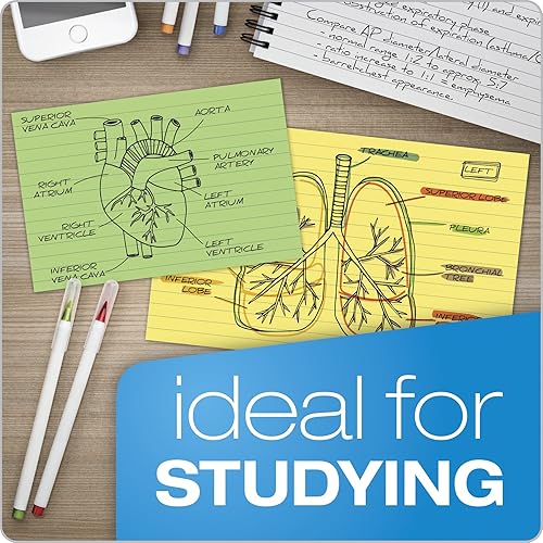 Miniatura 6 de Oxford Tarjetas de índice de color a rayas, 3 x 5 pulgadas, canario, 100 por paquete (7321 latas) (paquete de 2)