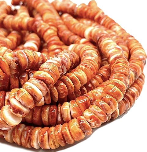 Miniatura 6 de ABCGEMS - Cuentas de concha de ostra espinosa roja (origen ético, producción de lotes pequeños) pulidas a mano para un máximo brillo (bordes