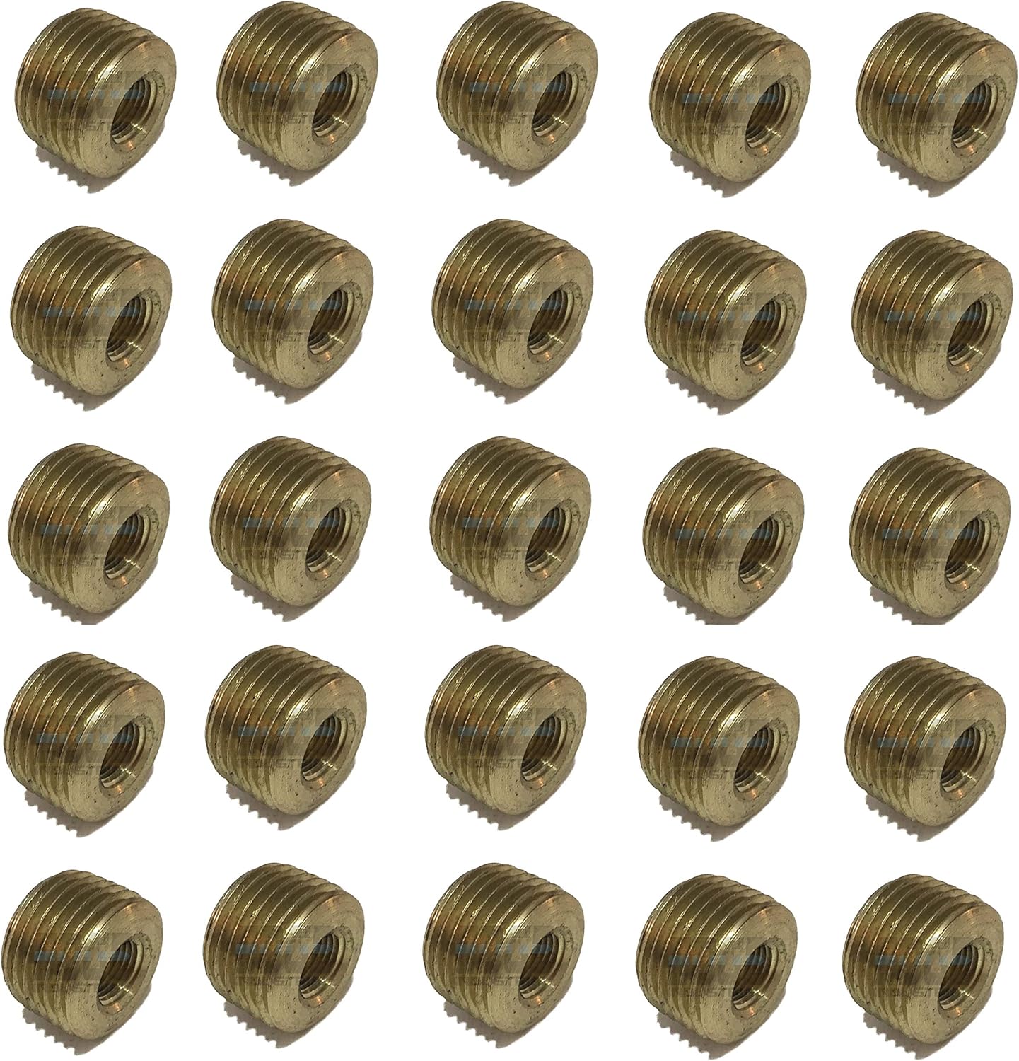 Brass REDUCING FACE Bushing 1/2" Male NPT X 1/8" Female NPT Fuel/AIR/Water/Oil/Gas WOG (Qty 01)