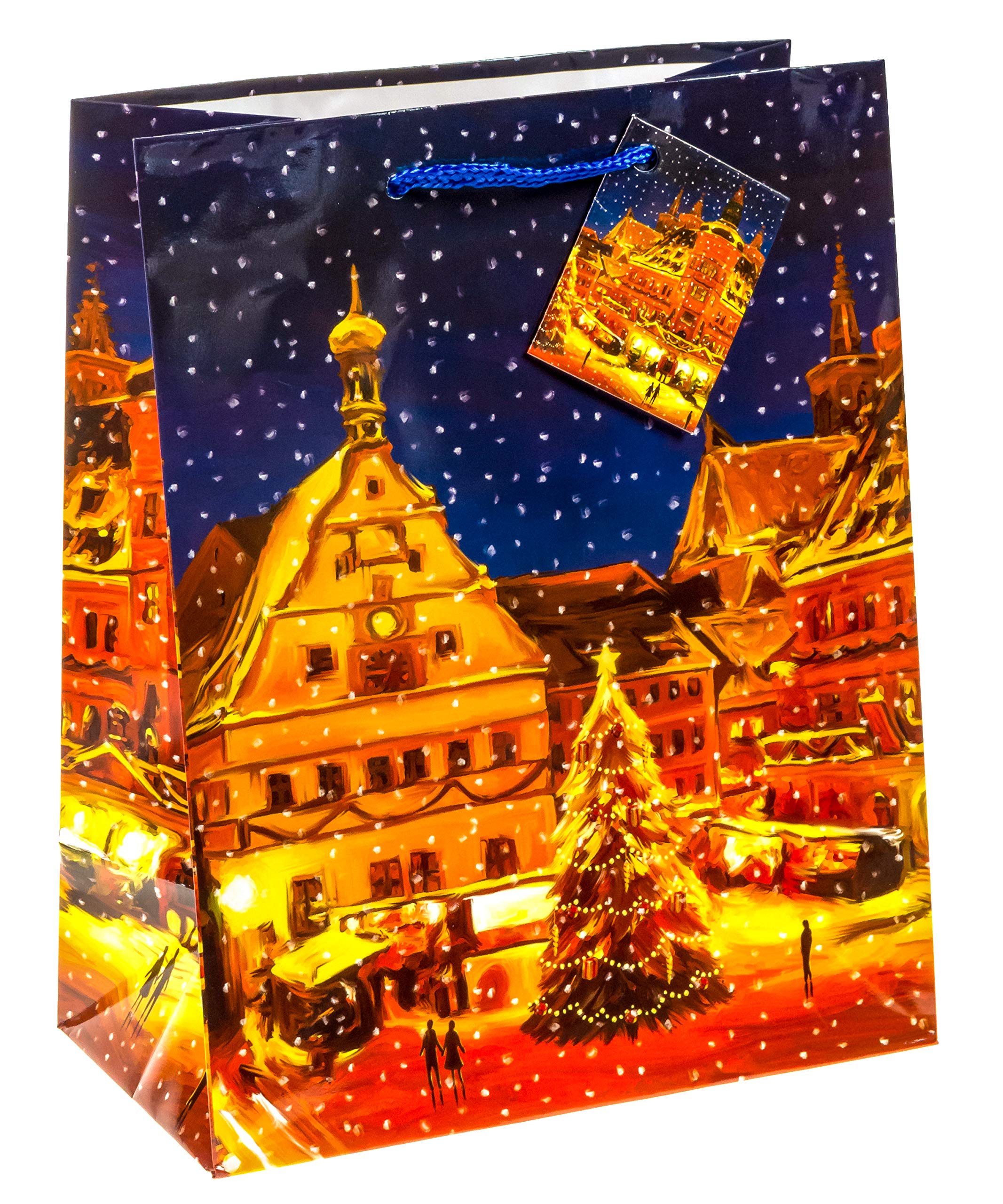 TSI 84016 Gift Bag Xmas Double (Santa and Christmas Market), Pack of 12, Size: Medium (23 x 18 x 10 cm), Weihnachtsmotive - Image 2