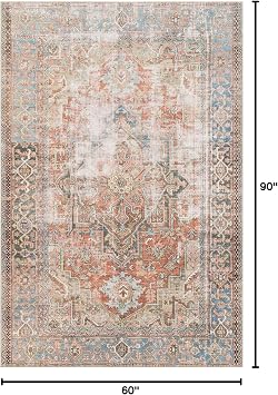 Loloi Loren Collection LQ-15 Terracotta/Sky 5'-0 x 7'-6 Area Rug