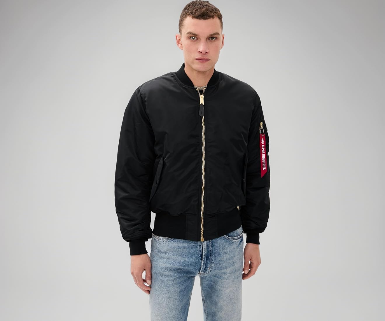 Buy Alpha Industries Men's MA-1 Flight Bomber Jacket, Black, Small