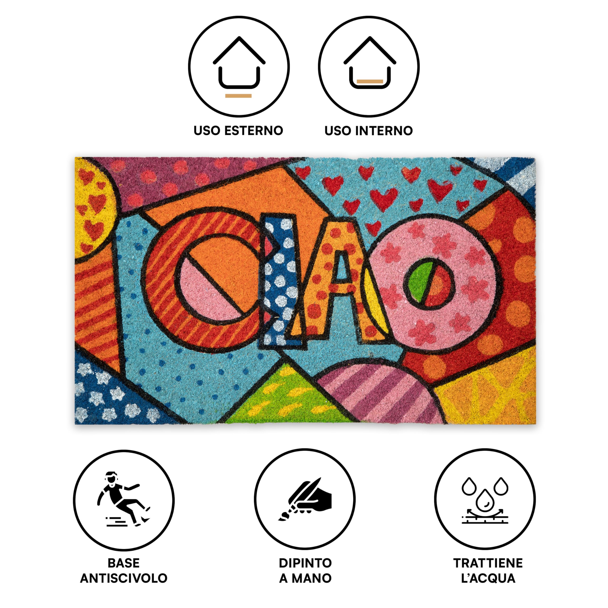 Zerbino In Cocco Siciliano Baroni Home - 70x40 Cm Dipinto A Mano | Per Esterno E Interno - Foto 11