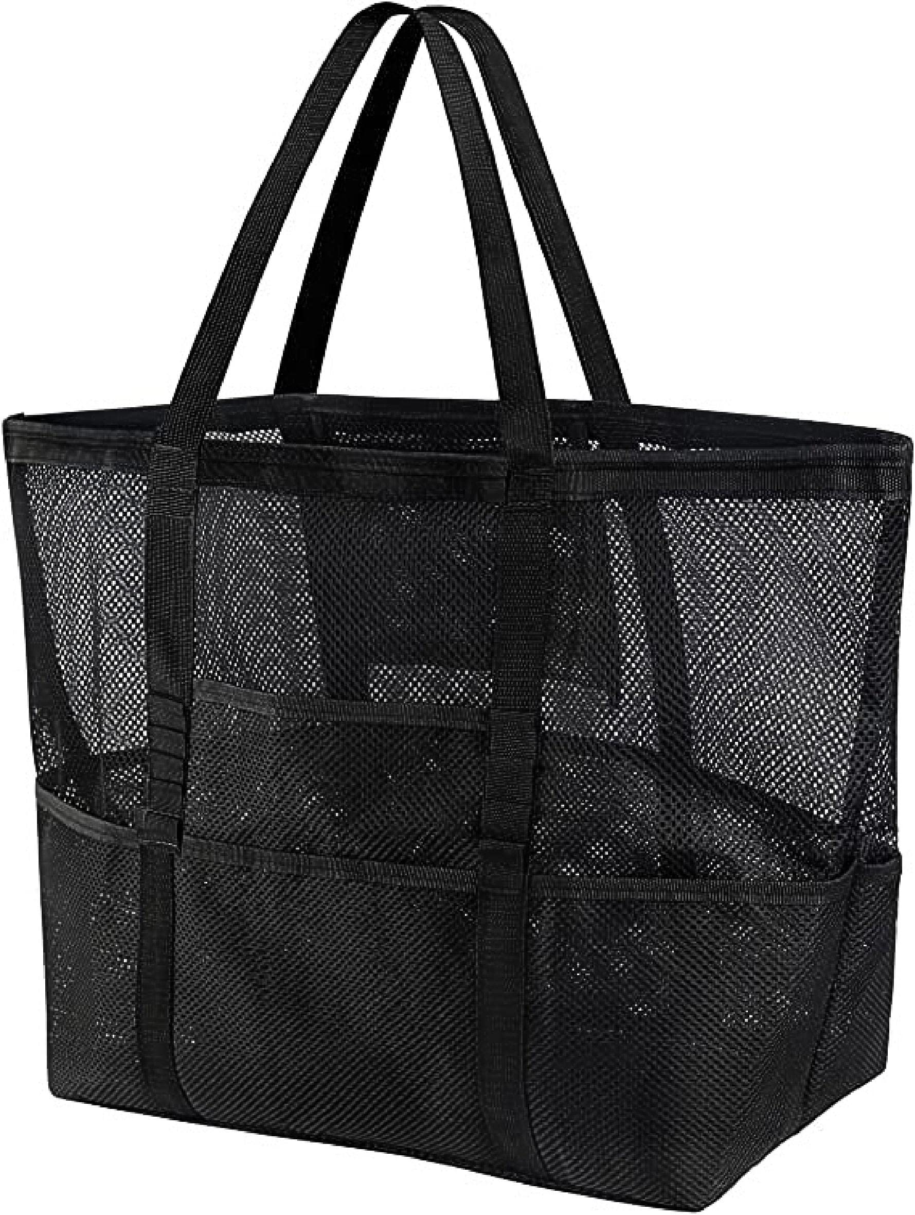 Photo 1 of Alikiai Beach Bag For Women, Large Mesh Tote Bag Swim Pool Bag with 9 Pockets For Toys & Travel Vacation Essentials