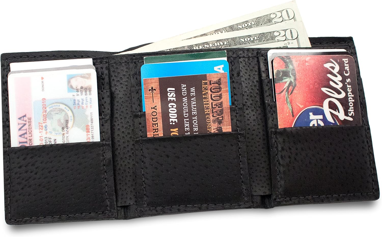 Miniatura 4 de Cartera de piel de cocodrilo auténtica hecha a mano con 9 ranuras para tarjetas