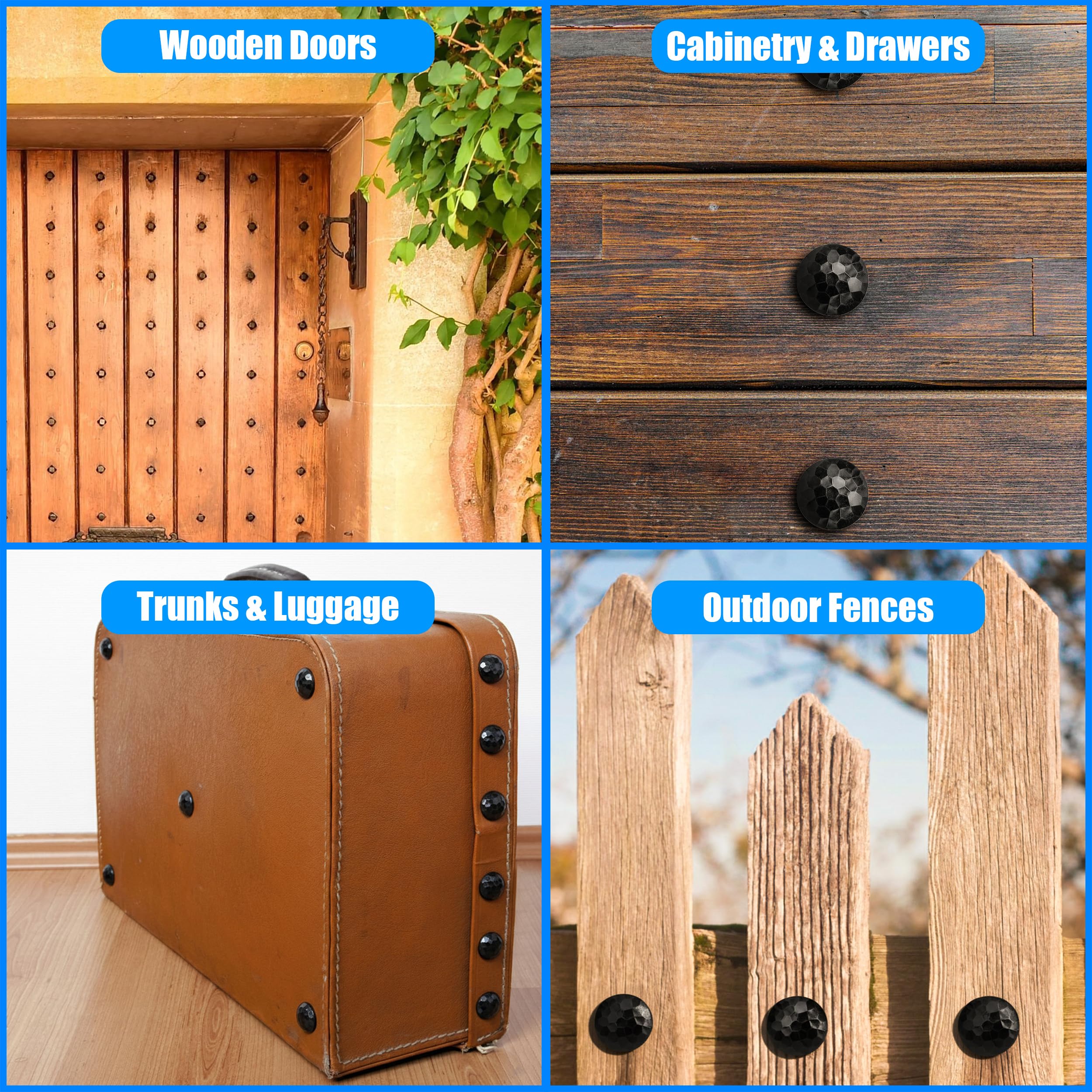 Black Iron Decorative Tacks - 12 Pack Rustic Clavos -5 Black Iron Decorative Tacks - 12 Pack Rustic Clavos -5