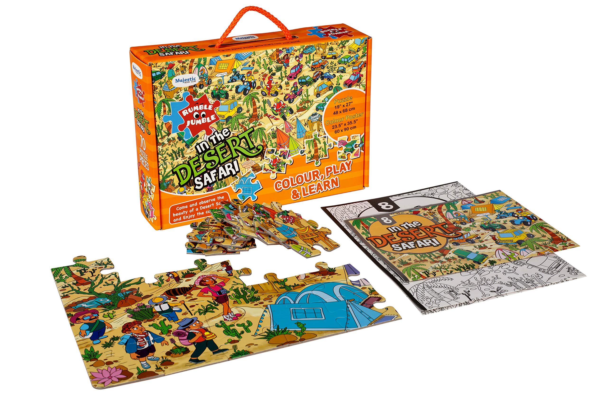 THE BOOK TREE in The Desert Safari Fun and Educational Floor Puzzle by Majestic Book Club, Package Includes a Big Size Colouring Poster and Jigsaw Puzzle Packed in a Beautiful Box - Image 2 thumbnail