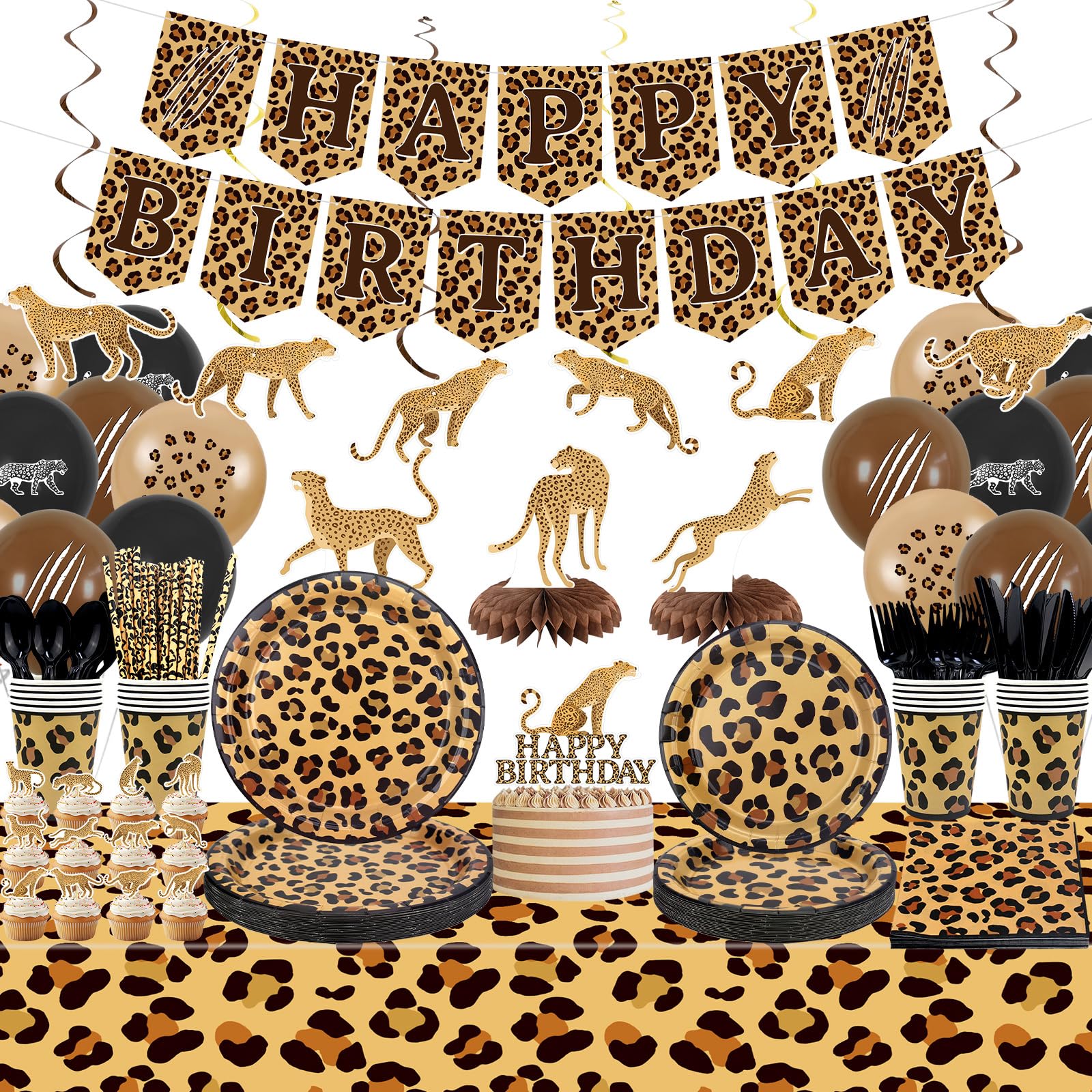 Snapklik.com : Cheetah Birthday Decorations Leopard Print Party