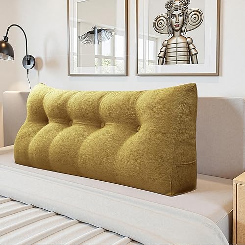 Miniatura 25 de Almohada de Cabecero en Forma de Cuña - Almohada Triangular para Cabecero de Cama, Almohada de Cuña para Descanso en la Cama, Almohada para Sentarse