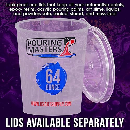Miniatura 5 de Pouring Masters Vasos mezcladores de plástico graduados de 64 onzas (67.6 fl oz) (caja de 12)  Vasos de mezcla de pintura para resina epoxi, arte,