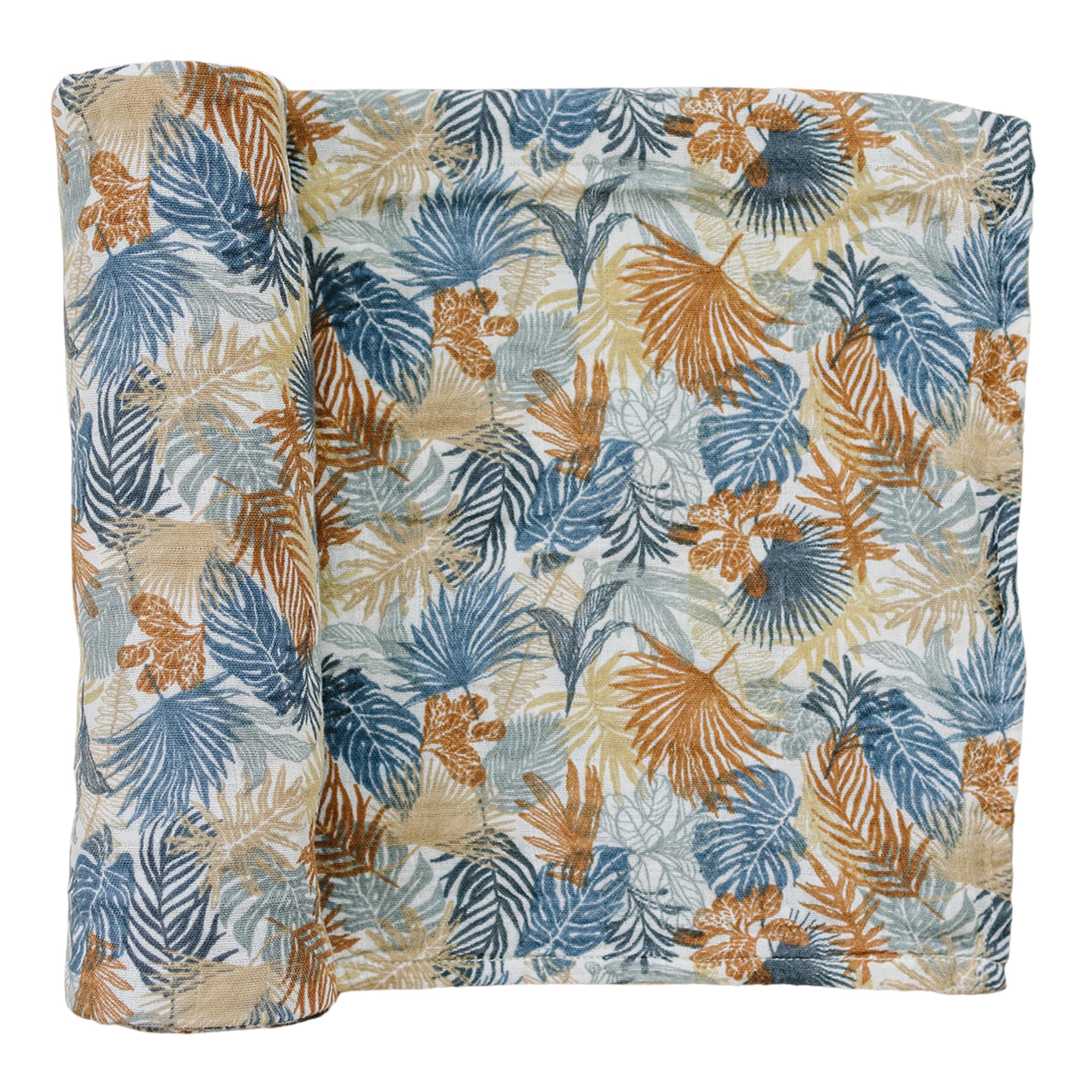 Mebie Baby Paradise Palms Muslin Swaddle, Modern and Neutral Swaddle Blanket for Baby Girl or Boy, Soft Baby Blankets, Newborn Swaddle Blanket, 0-3 Month, Comfy Wrap, Baby Essentials &amp; Gifts