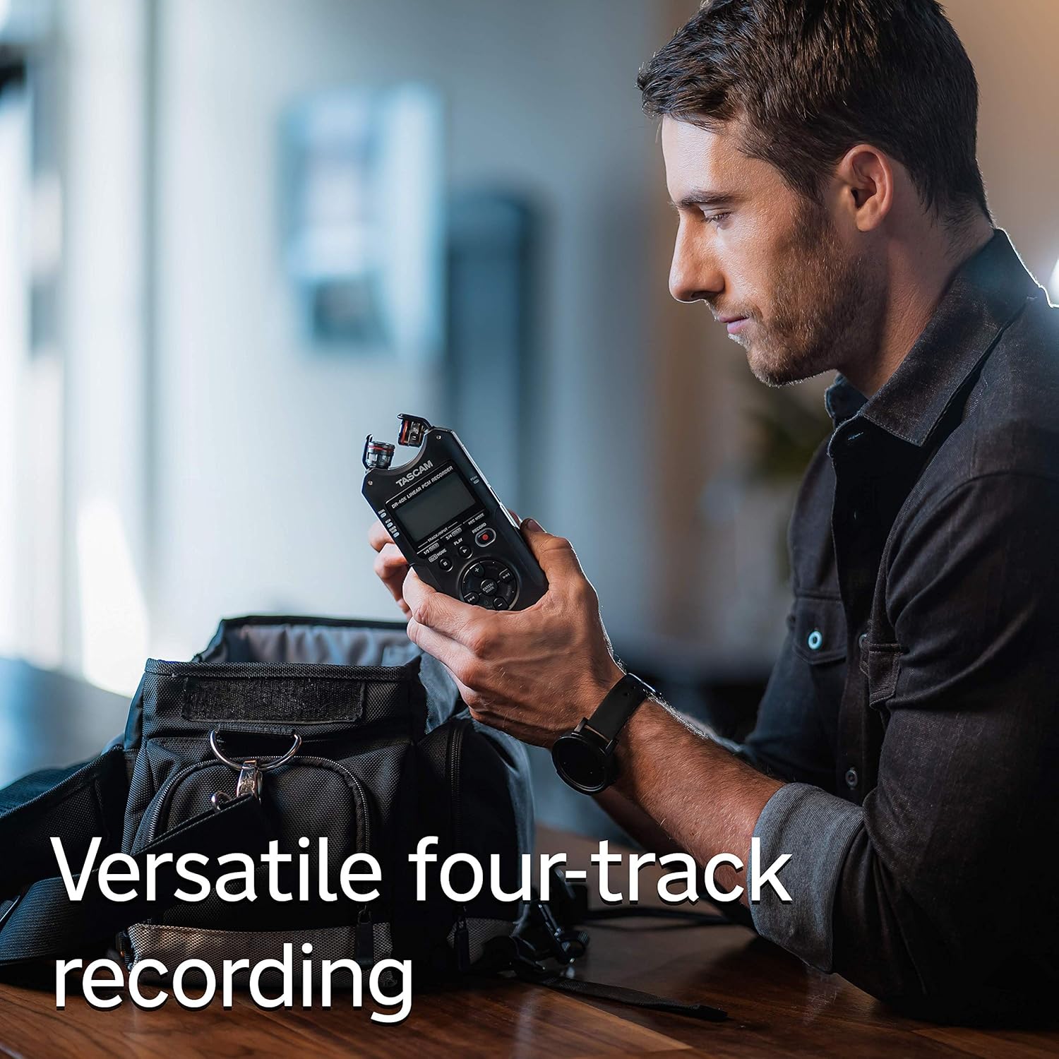 Tascam DR-40X Four-Track Digital Audio Recorder and USB Audio Interface, Black : Tascam: Musical Instruments