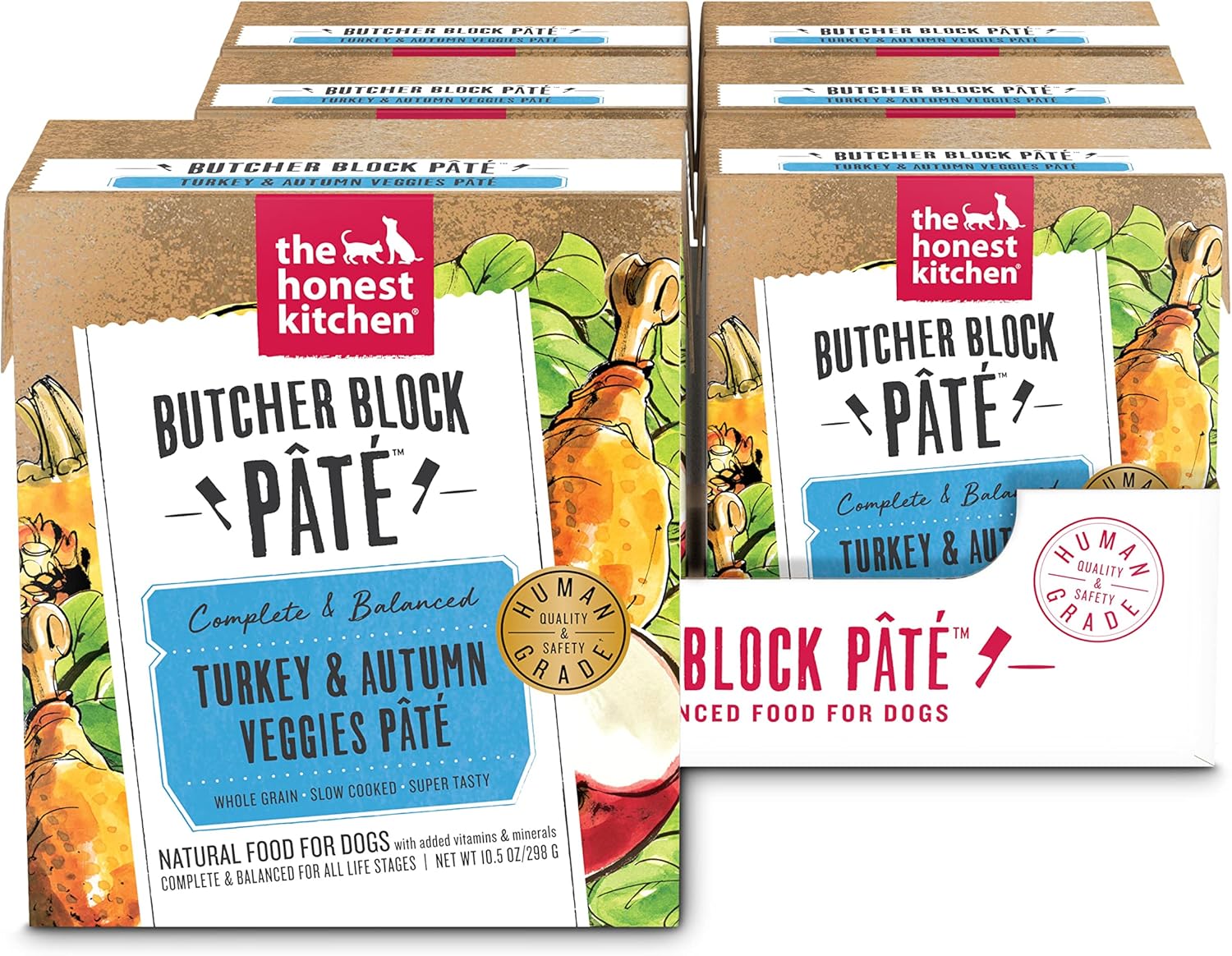 The Honest Kitchen Human Grade Butcher Block Pâté: Turkey & Autumn Veggies Wet Dog Food, 10.5 oz (Pack of 6)
