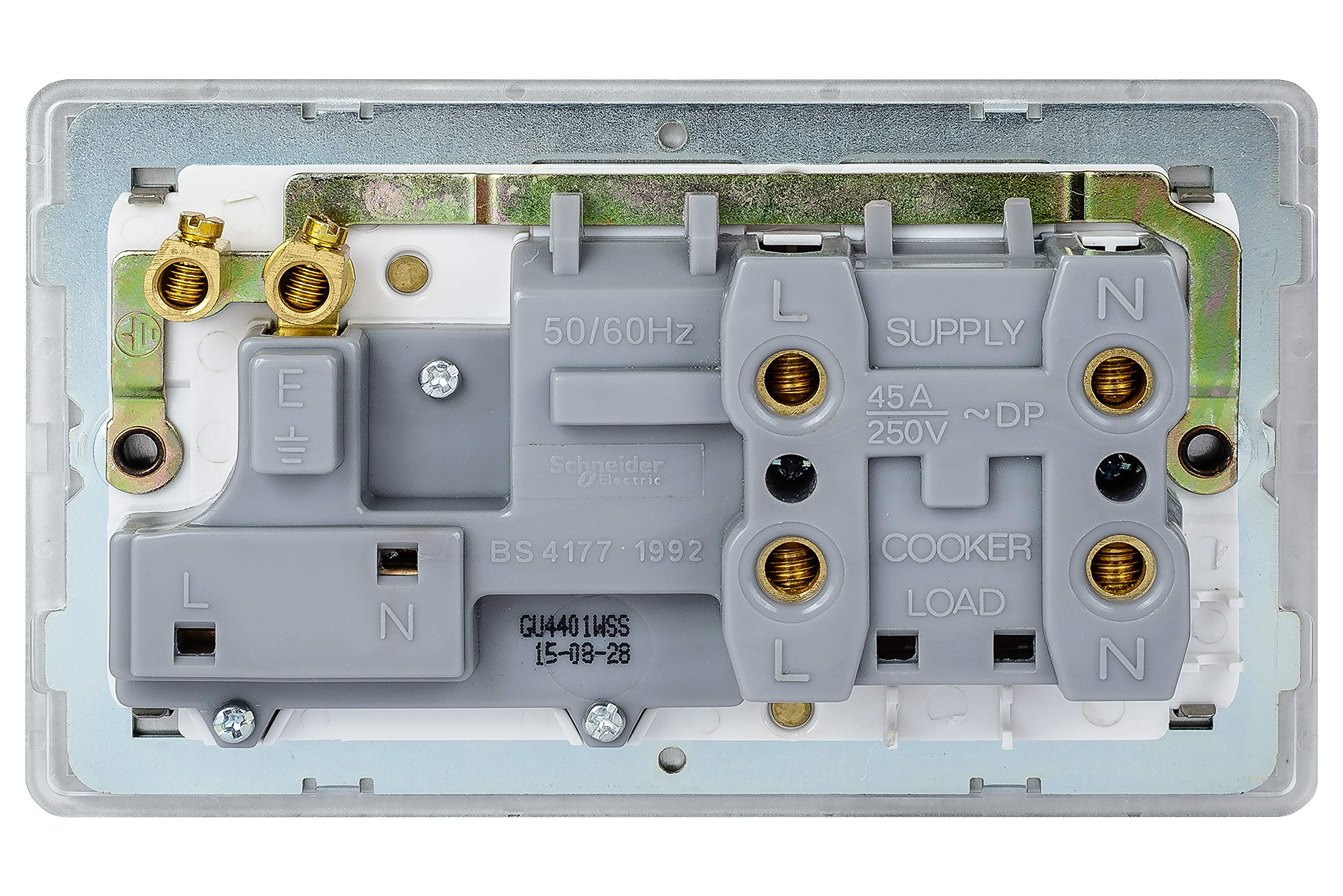 Schneider Electric Ultimate Screwless Flat Plate, Switched Cooker Control Unit with 13A Socket and Neon Indicator, 45A - Image 4