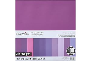 100 Sheets 12x12 Purple Scrapbook Paper by Recollections