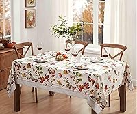 Vista 1 de Newbridge Autumn Essentials - Mantel de tela con borde de follaje de otoño, hojas cambiantes, de fácil cuidado, a prueba de manchas, resistente a
