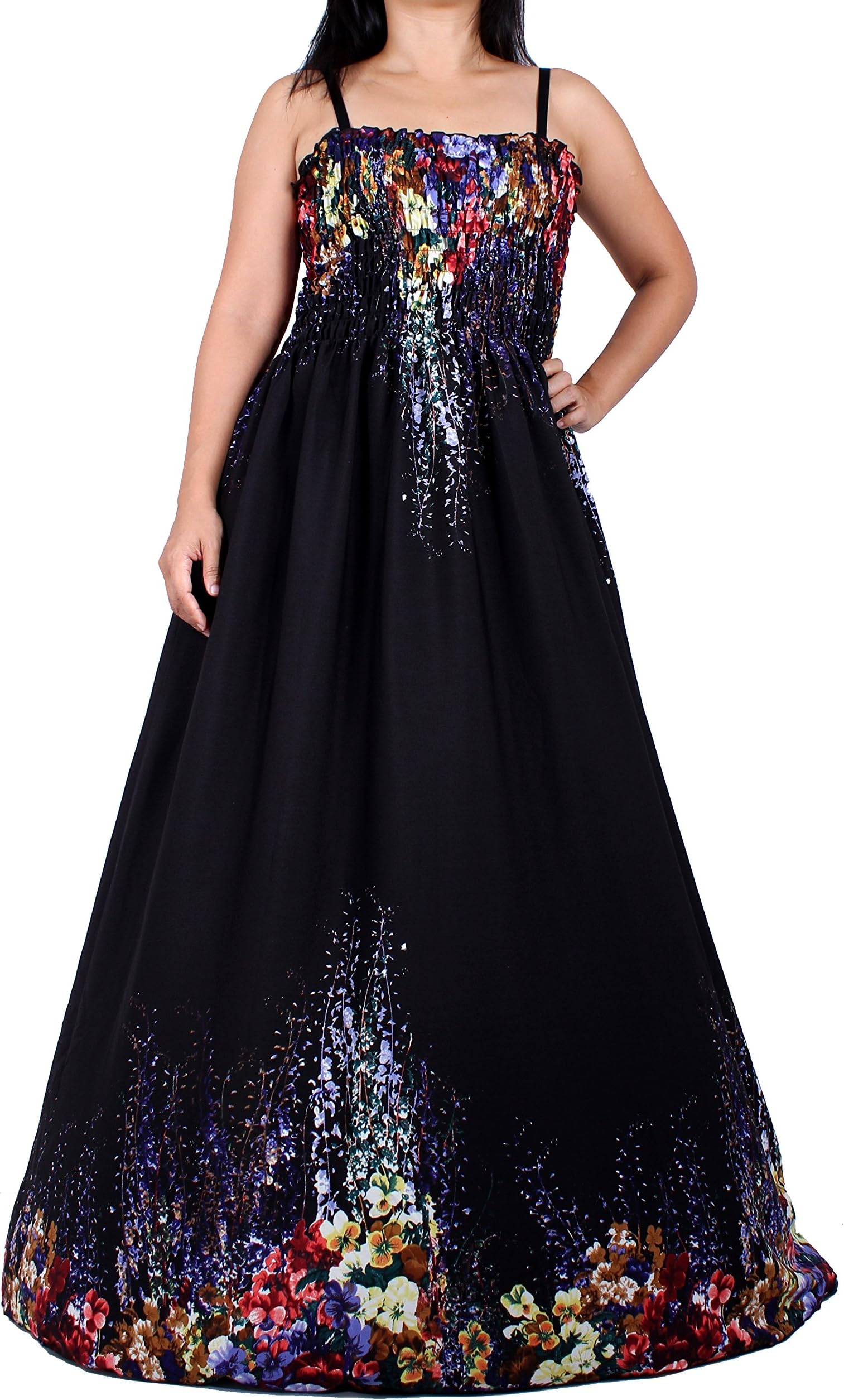 Maxi Dress for Women Plus Size Summer Beach Wedding Evening Party Night Sexy Fashion (Petite Fleur, 1X)