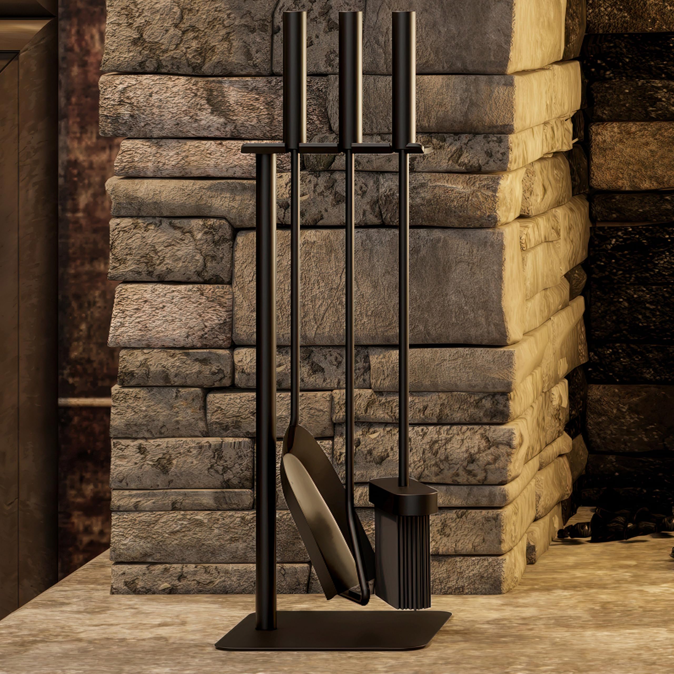MYFIREPLACEDIRECT Ensemble de 5 outils de cheminée en fer forgé extra