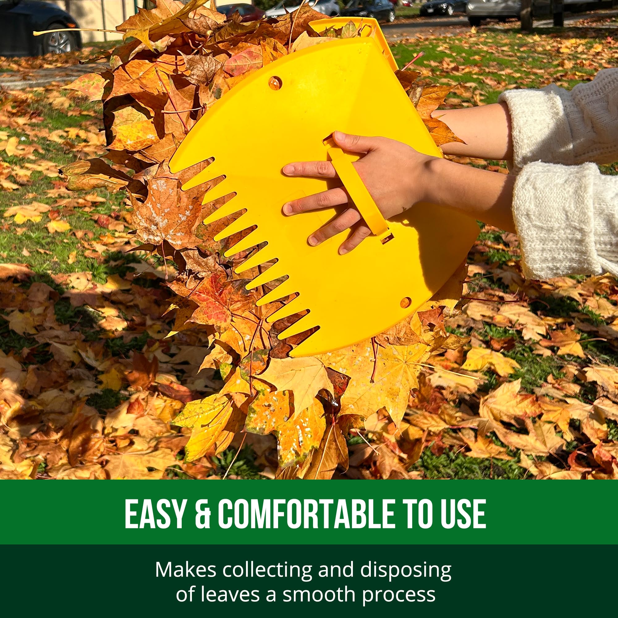 GardenHOME Raccogli Foglie 2 Pezzi Grandi Raccogli Foglie da Giardino, Erba e Rimasugli di Terra, Rastrello per Foglie,Facili e Veloci da Usare