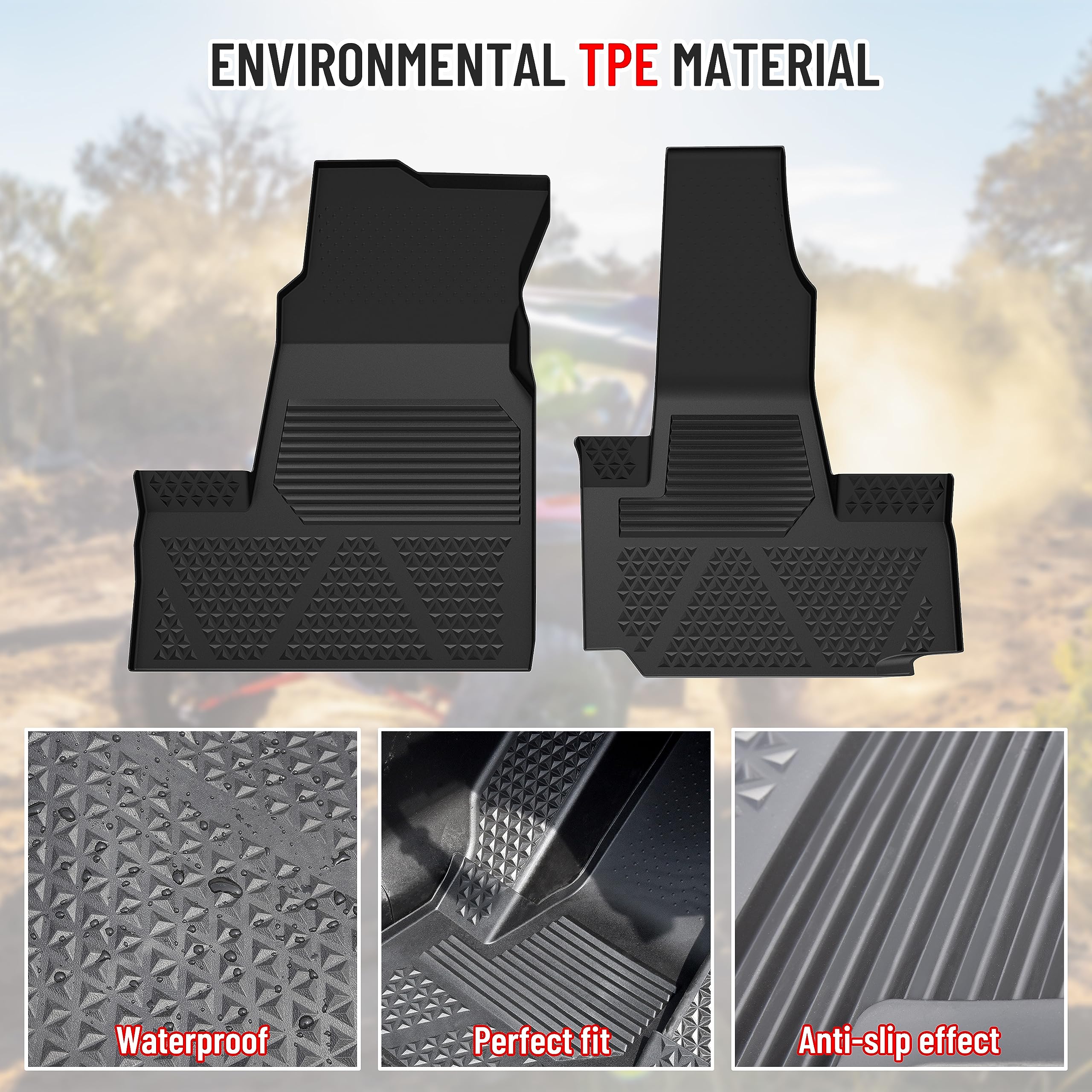 SAUTVS TPE フロアマット Honda Talon 1000X4 20-23用 前列と後列のフロアライナー 全天候保護 スラッシュマット Honda Talon 1000X-4 1000R-4 1000XS-4 2020-20