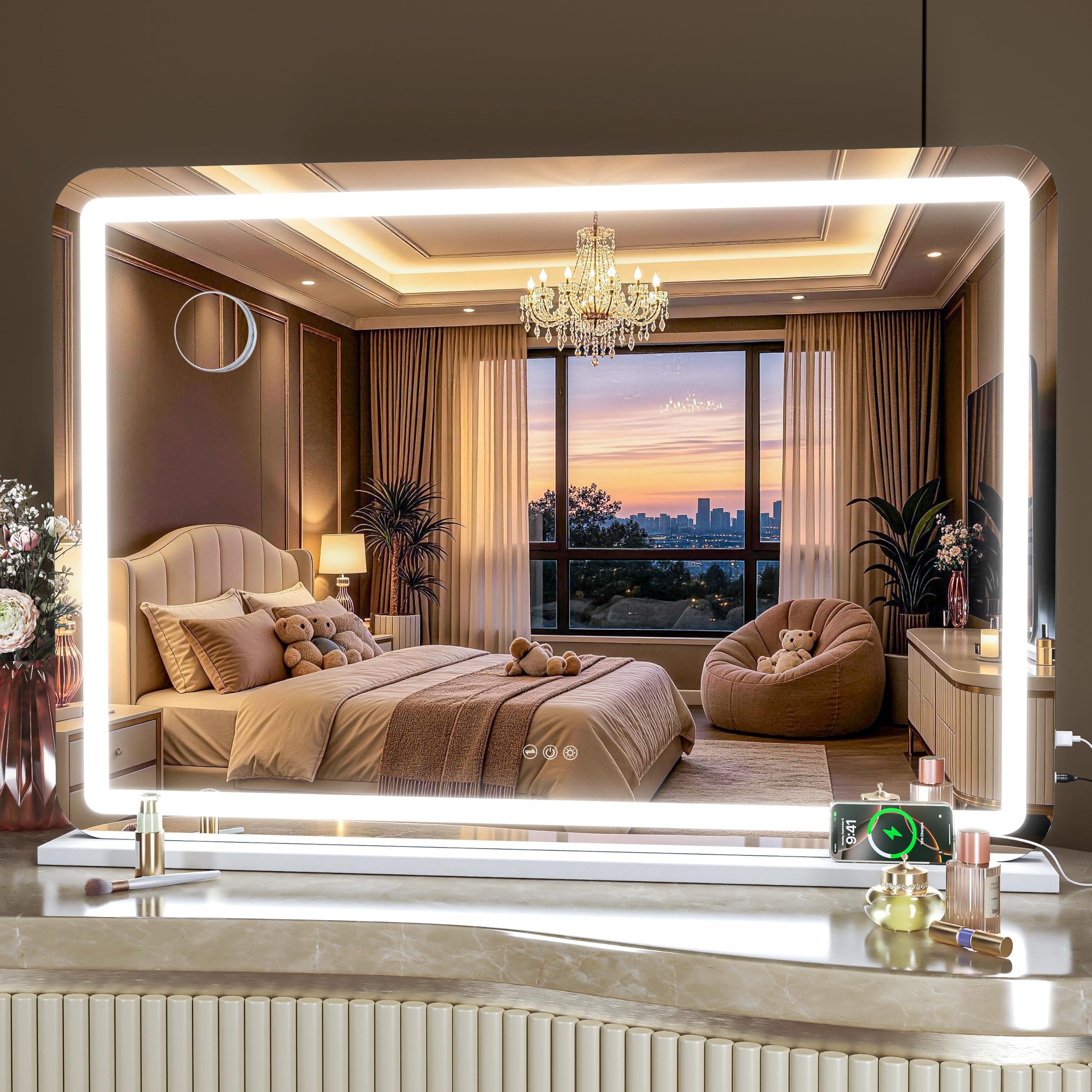 Batuso 95 x 65cm LED Makeup Vanity Mirror White