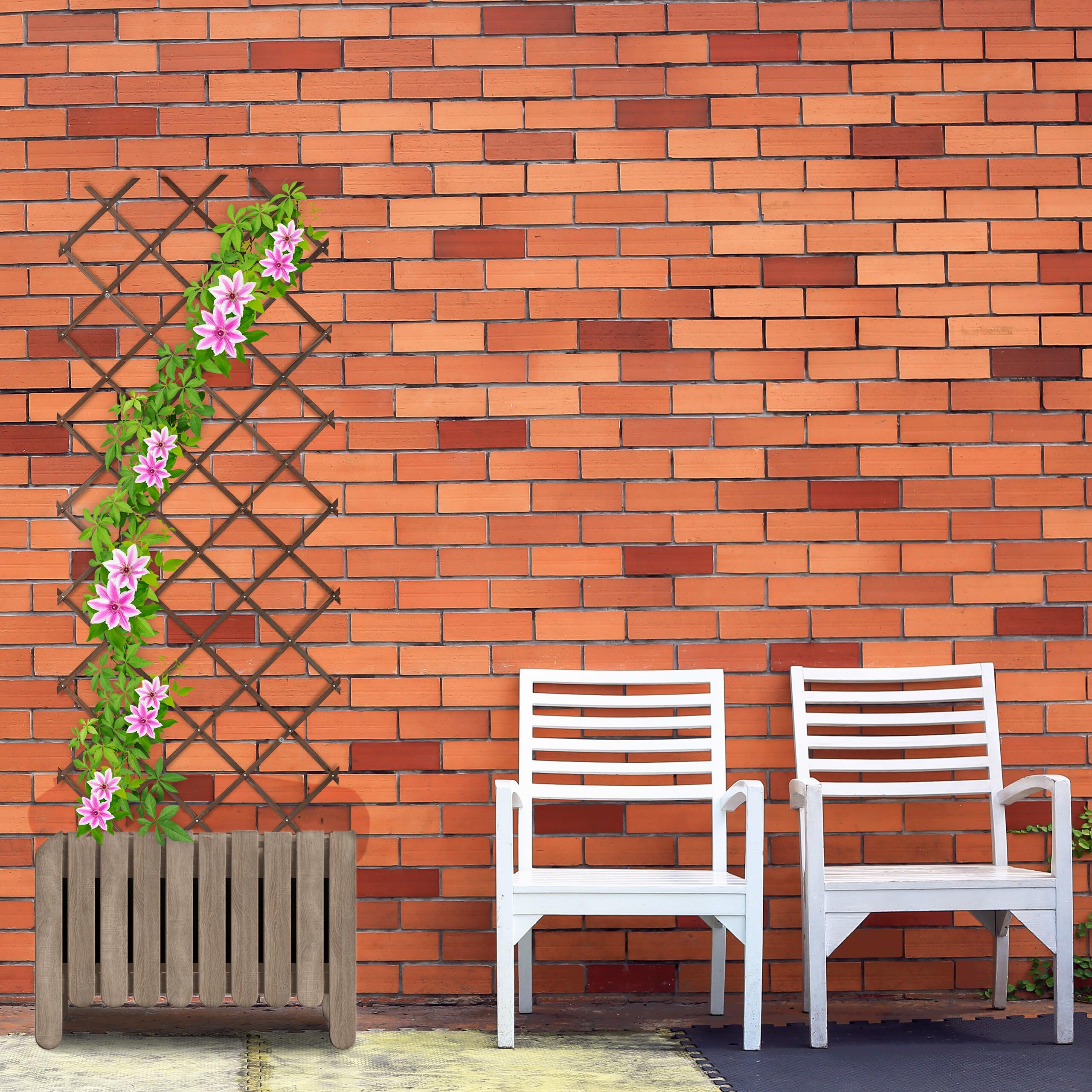 Relaxdays Tuteur à tomates en Lot de 3, Extensible, pour Plantes grimpantes, 180 x 90 cm, pour Jardin, Balcon, Marron