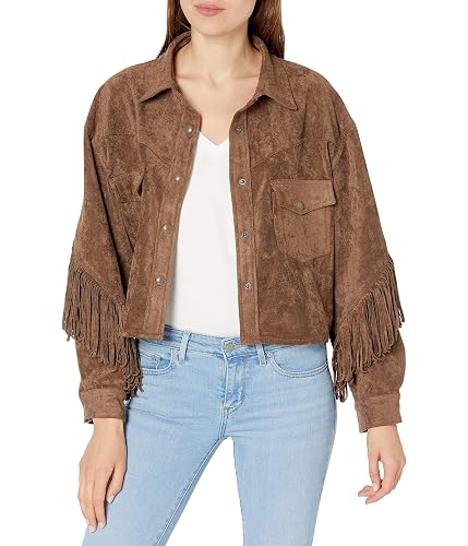 [BLANKNYC] Women's Faux Suede Fringe Jacket