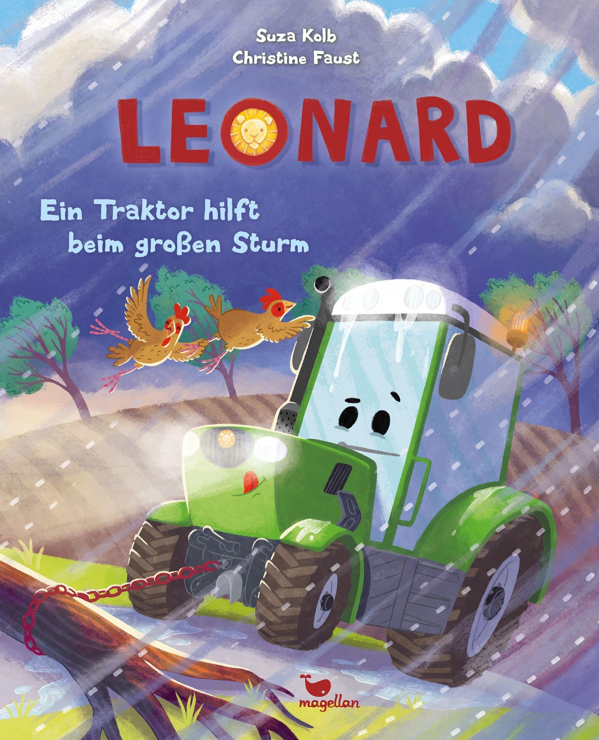 Leonard - Ein Traktor hilft beim großen Sturm: Ein Bilderbuch für Kinder ab 3 Jahren über Fahrzeuge und den Bauernhof