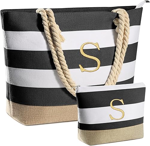 YOOLIFE Bolsas de playa para mujer, bolsa de lona de viaje, bolsa impermeable para piscina, artículos esenciales de viaje, regalos para mujeres de