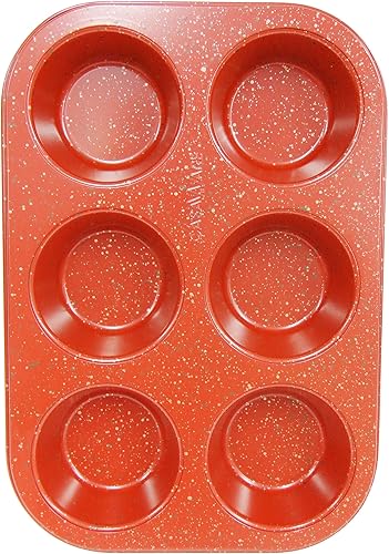 Miniatura 3 de casaWare Horno tostador de 6 tazas para magdalenas, antiadherente, revestimiento de cerámica (granito azul)