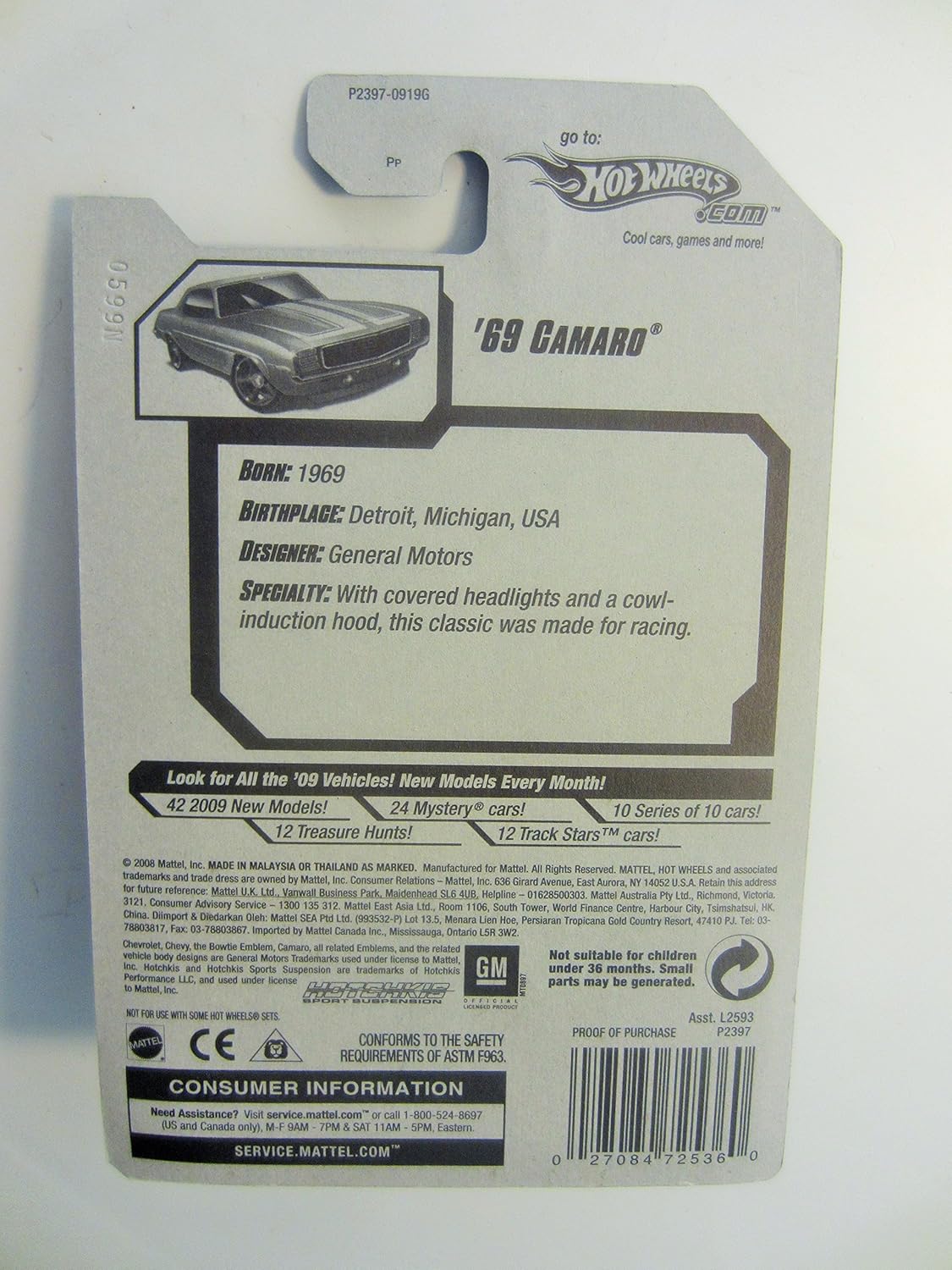 Hot Wheels 2009 Muscle Mania 01 of 10 '69 Camaro Orange 077/190