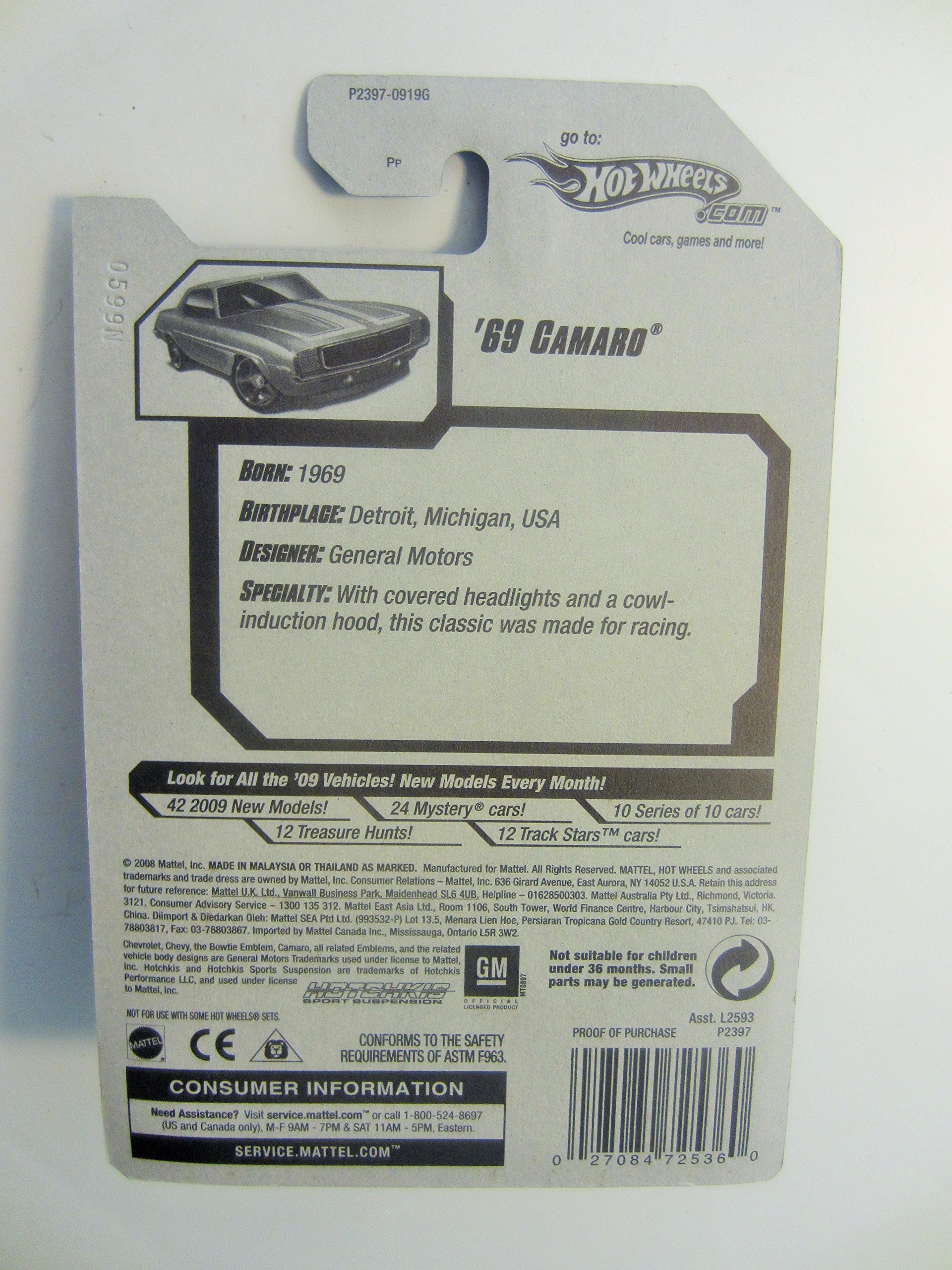 Hot Wheels 2009 Muscle Mania 01 of 10 '69 Camaro Orange 077/190