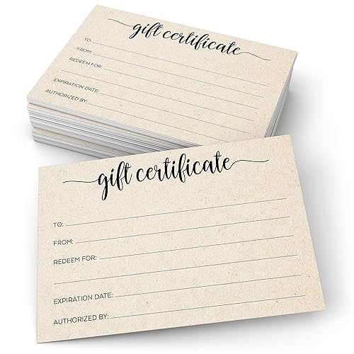 321Done Rustic Gift Certificates – Made in USA (24 Cards)