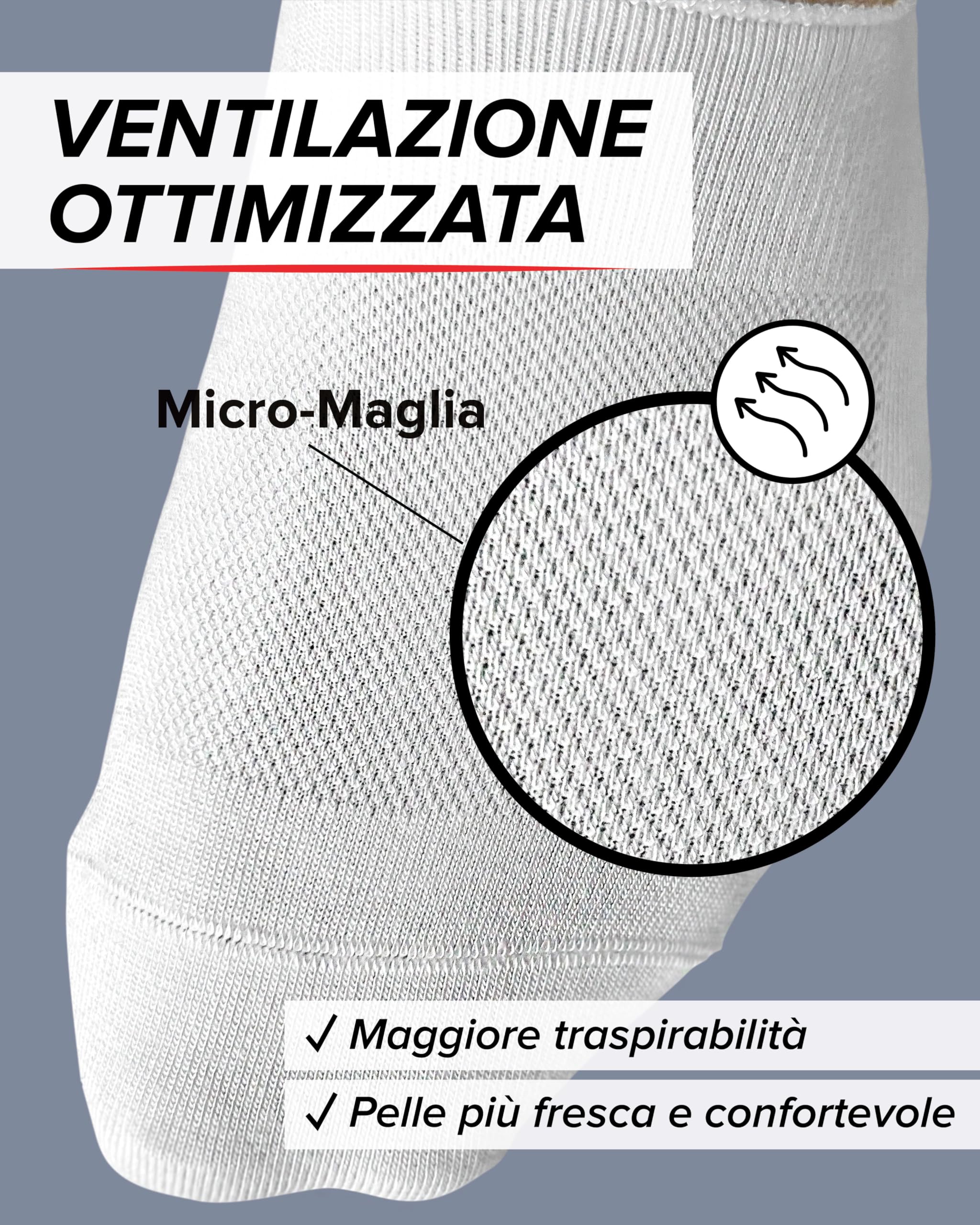vitsocks Calzini Invisibili Fantasmini Traspiranti Donna (4 PAIA) 98% Cotone Morbido