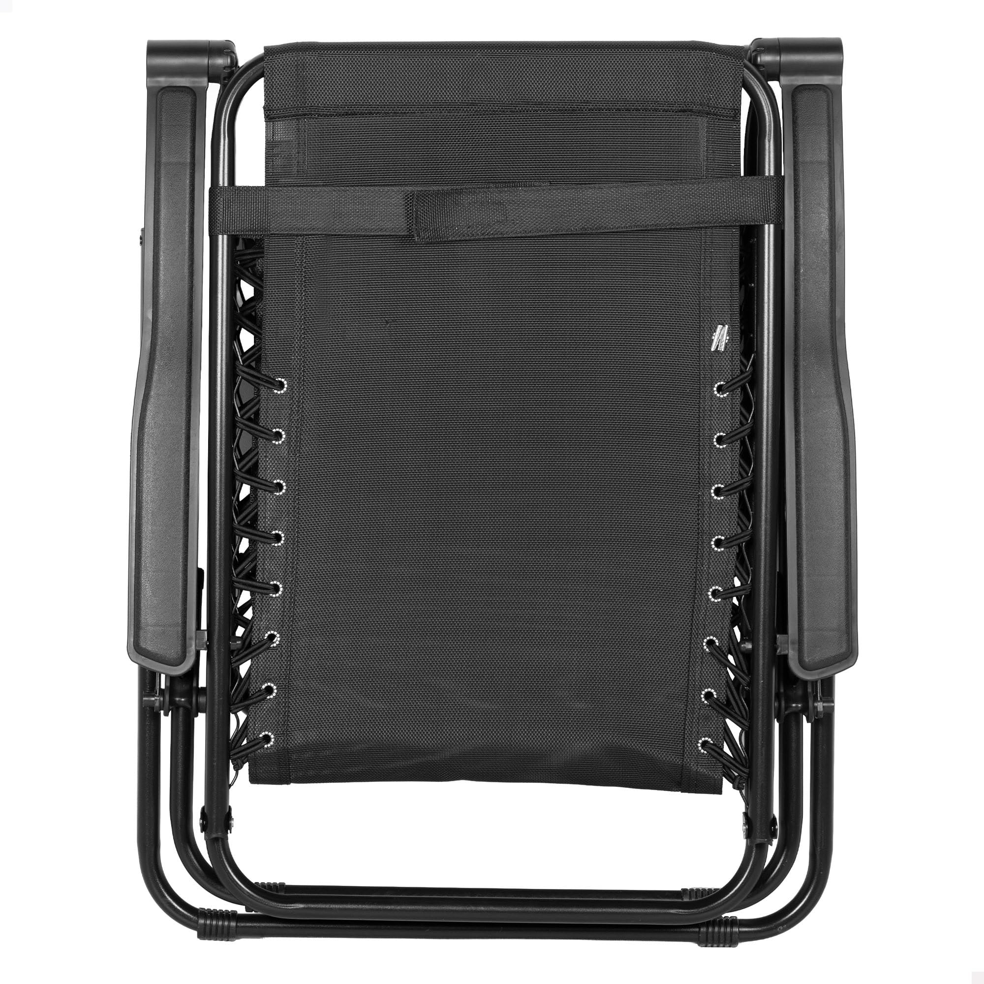 AKTIVE Tumbona jardín plegable, Color negro, 52x68x104 cm, Gravedad cero, Estructura acero, Tejido textileno, Soporta 110 kg, Antivuelco, Cojín acolchado, Hamaca terraza exterior (61165)