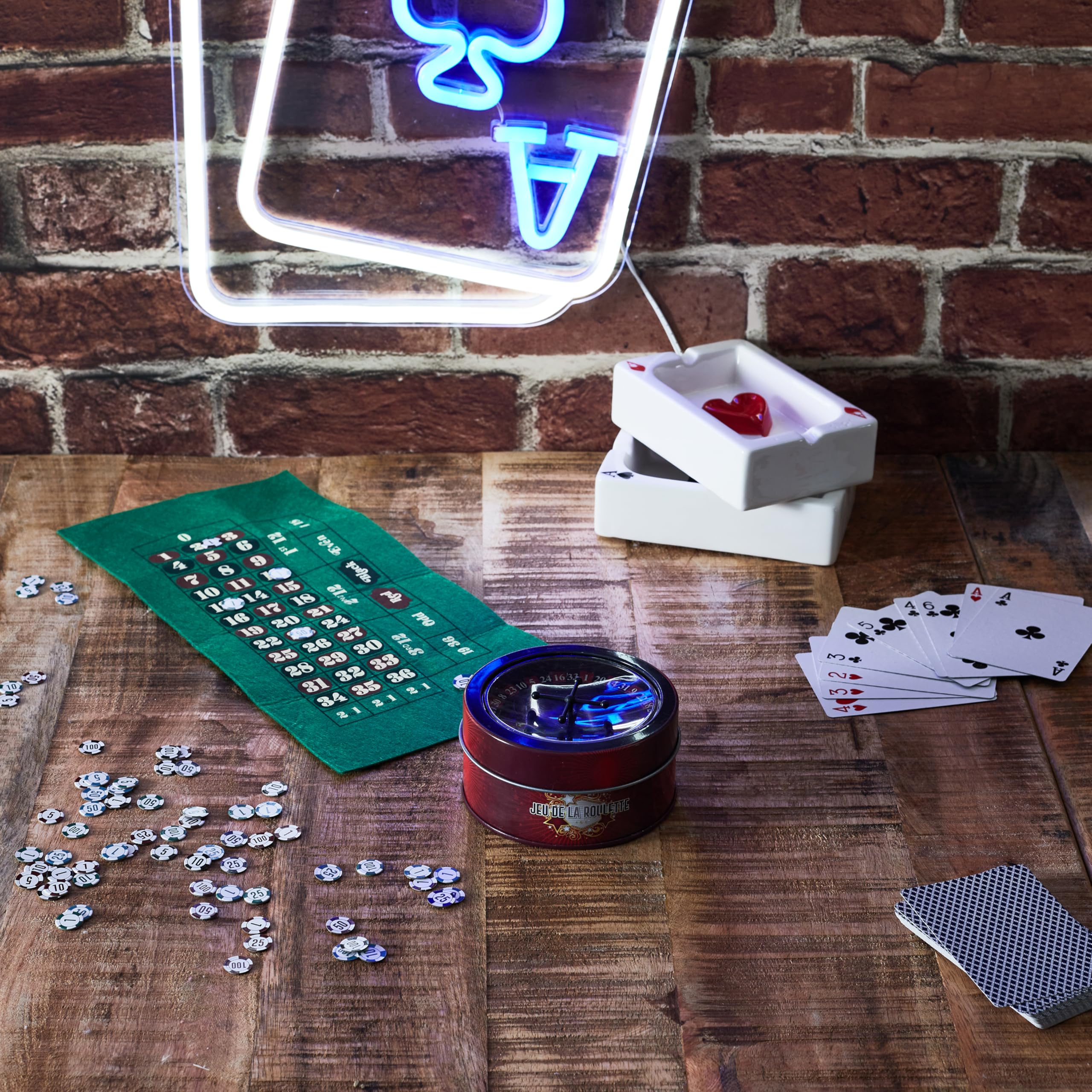 MISTER GADGET - MG3489 Juego de Ruleta Casino, Colores Negro, Rojo y Verde, Recrea el Ambiente de Casino en Casa, Risas y Diversión Aseguradas con Amigos y Familia, Apuesta y Deja que la Suerte Decida