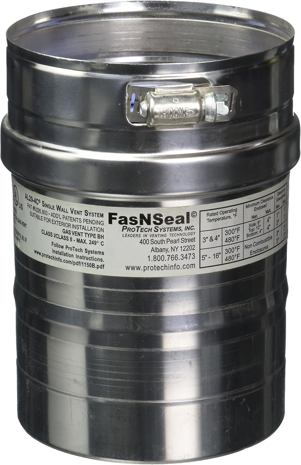 M&G DuraVent Vent Pipe Stainless Steel Cat III, 4" by 6"